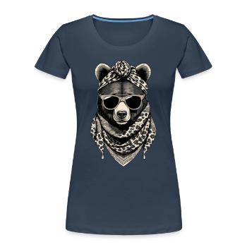 Funny Mama Bear Mother Bear Bear Lover - Women's Premium Organic T-Shirt - navy - Front - Mia (176cm)