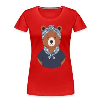 Funny Mama Bear Motif for Mother Bear Fans - Women's Premium Organic T-Shirt - navy - Front - Mia (176cm)