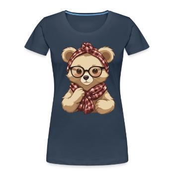 Funny Mama Bear Mother Bear Bear Lover - Women's Premium Organic T-Shirt - navy - Front - Mia (176cm)