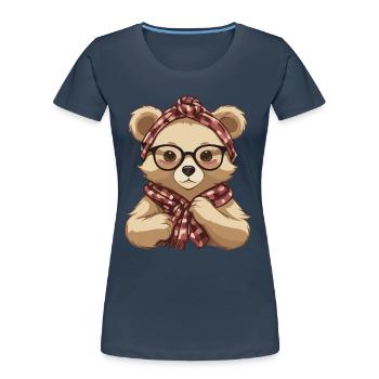 Funny Mama Bear Mother Bear Bear Lover - Women's Premium Organic T-Shirt - navy - Front - Mia (176cm)