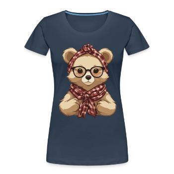 Lustiger Mama Bär Mutter Bärin Bärenliebhaber - Frauen Premium Bio T-Shirt - Navy - Vorne - Mia (176cm)