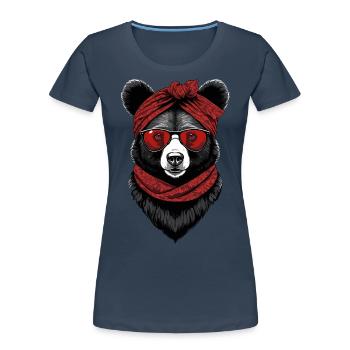 Funny Mama Bear Mother Bear Bear Lover - Women's Premium Organic T-Shirt - navy - Front - Mia (176cm)