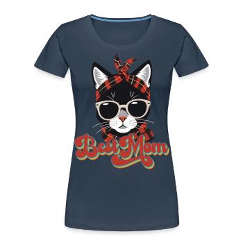 Beste Mom Niedliche Katzenmama Stilvolle - Frauen Premium Bio T-Shirt - Navy - Vorne - Mia (176cm)