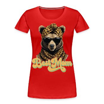 Funny Mom Bear Mother Bear Bear Lover - Women's Premium Organic T-Shirt - navy - Front - Mia (176cm)