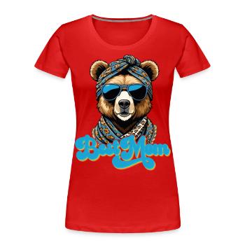 Best Mom Funny Mama Bear Mother Bear Design - Women's Premium Organic T-Shirt - navy - Front - Mia (176cm)