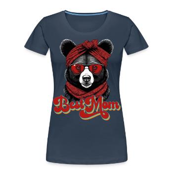 Funny Mom Bear Mother Bear Mother's Day - Women's Premium Organic T-Shirt - navy - Front - Mia (176cm)