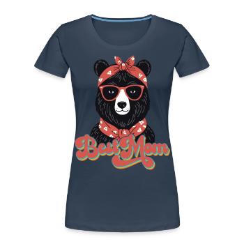 Meilleure maman drôle maman ours mère ours design - T-shirt bio Premium Femme - bleu marine - Devant - Mia (176cm)
