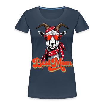 Meilleure maman drôle de maman chèvre parfaite pour la fête des mères - T-shirt bio Premium Femme - bleu marine - Devant - Mia (176cm)