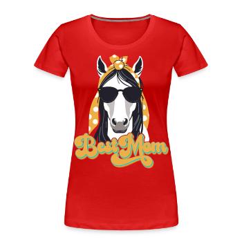 Meilleure Maman Amateurs De Chevaux Et De Filles De Cheval - T-shirt bio Premium Femme - bleu marine - Devant - Mia (176cm)