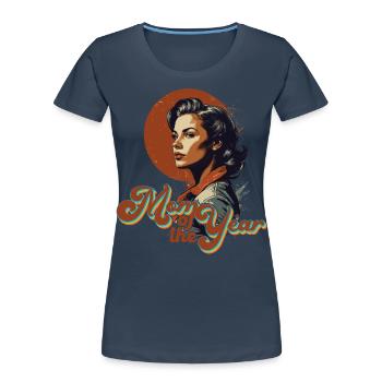 Mutter des Jahres Stolze Beste Mama Design - Frauen Premium Bio T-Shirt - Navy - Vorne - Mia (176cm)