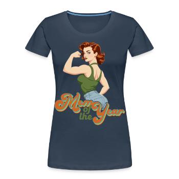 Mutter des Jahres Stolze Beste Mama Design - Frauen Premium Bio T-Shirt - Navy - Vorne - Mia (176cm)