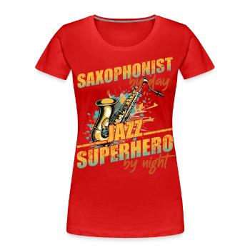 Lustiger Saxophon Spruch Jazz Musik Design - Frauen Premium Bio T-Shirt - Navy - Vorne - Mia (176cm)