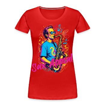 Lustiges Saxophon Design Jazz Musik Liebhaber - Frauen Premium Bio T-Shirt -  - Vorne - Mia (176cm)