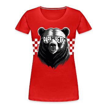 Lustiger Vater Bären Papa Perfekter Style - Frauen Premium Bio T-Shirt - Navy - Vorne - Mia (176cm)