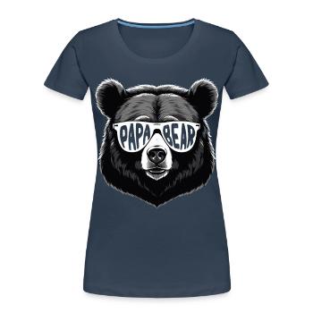 Ours Père Drôle Père Style Parfait - T-shirt bio Premium Femme - bleu marine - Devant - Mia (176cm)