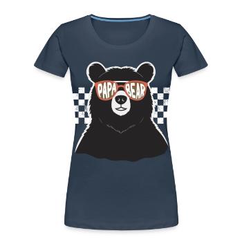 Bären Vater Lustiger Vater Perfektes Vatertag - Frauen Premium Bio T-Shirt - Navy - Vorne - Mia (176cm)
