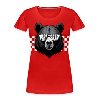 Ours Père Drôle Père Style Parfait - T-shirt bio Premium Femme - bleu marine - Devant - Mia (176cm)