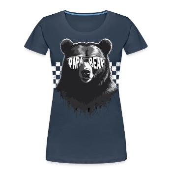 Lustiger Vater Bären Papa Perfekter Style - Frauen Premium Bio T-Shirt - Navy - Vorne - Mia (176cm)