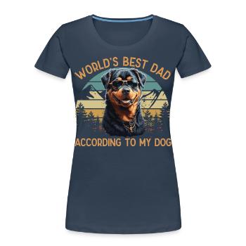 World Best Dog Dad Rottweiler Funny Pet - Women's Premium Organic T-Shirt - navy - Front - Mia (176cm)