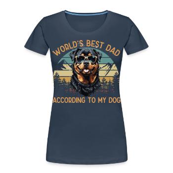 Meilleur chien du monde papa rottweiler motifs drôles - T-shirt bio Premium Femme - bleu marine - Devant - Mia (176cm)