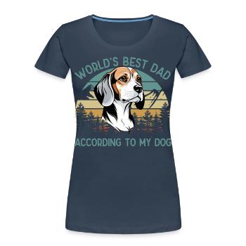 World Best Dog Dad Beagle Funny - Women's Premium Organic T-Shirt - navy - Front - Mia (176cm)