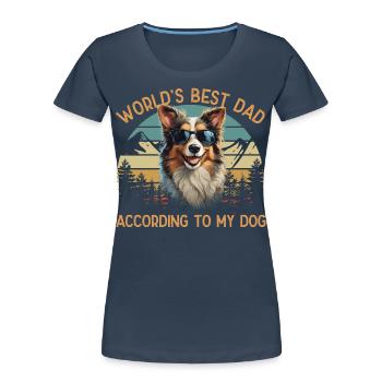 Welt Bester Hundepapa Australian Shepherd Design - Frauen Premium Bio T-Shirt - Navy - Vorne - Mia (176cm)