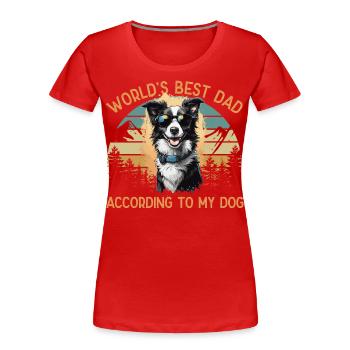 World's Best Dog Dad Australian Shepherd - Women's Premium Organic T-Shirt - navy - Front - Mia (176cm)