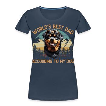 Meilleur chien du monde papa rottweiler motifs drôles - T-shirt bio Premium Femme - bleu marine - Devant - Mia (176cm)