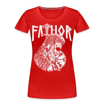 Fier Viking Papa Vathor Père nordique - T-shirt bio Premium Femme - bleu marine - Devant - Mia (176cm)