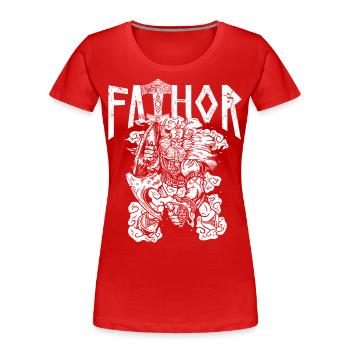 Viking Papa Vathor Père Puissant Guerrier - T-shirt bio Premium Femme - bleu marine - Devant - Mia (176cm)