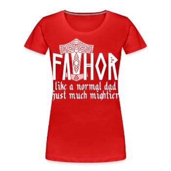 Norse Papa Vathor Viking Saying Design - Women's Premium Organic T-Shirt - navy - Front - Mia (176cm)