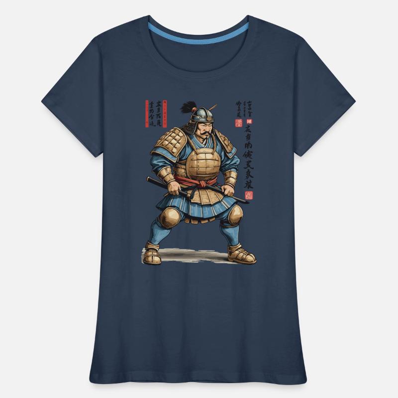 Vintage Ukiyo-E Style Japanese Samurai Artwork Women's Premium Organic T-Shirt