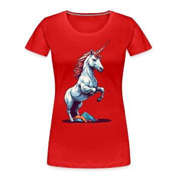 Licorne mignonne pour l’amante de la licorne - T-shirt bio Premium Femme - bleu marine - Devant - Mia (176cm)