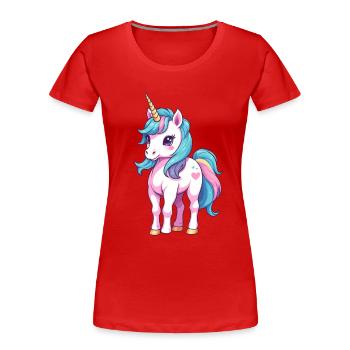 Unique Unicorn Design Pastel Colors - Women's Premium Organic T-Shirt - navy - Front - Mia (176cm)