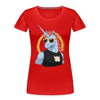 Papa Einhorn Lustiges Vatertag Design - Frauen Premium Bio T-Shirt - Navy - Vorne - Mia (176cm)