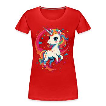 Einhorn Liebhaber Leuchtende Farben Fantasie - Frauen Premium Bio T-Shirt - Navy - Vorne - Mia (176cm)