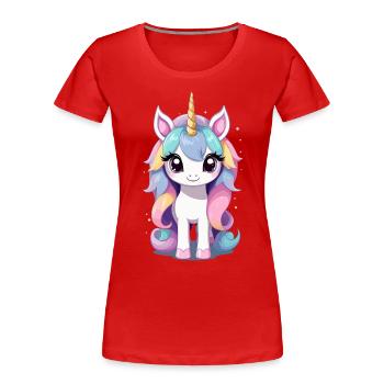 Pastell Farben Einhorn Liebhaber Design - Frauen Premium Bio T-Shirt - Navy - Vorne - Mia (176cm)