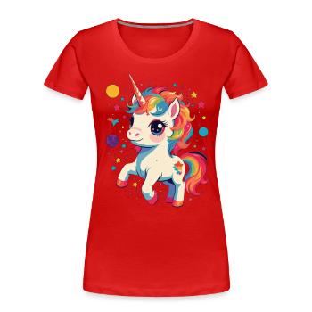 Unicorn Lover Design Funny Unicorns - Women's Premium Organic T-Shirt - navy - Front - Mia (176cm)