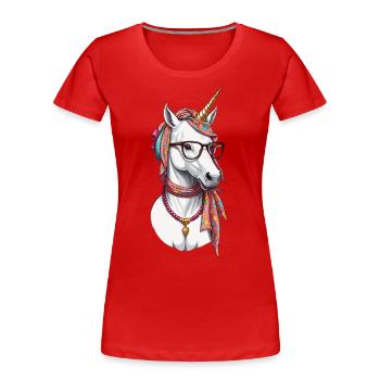 Maman Licorne Drôle Licornes Maman aimante - T-shirt bio Premium Femme - bleu marine - Devant - Mia (176cm)