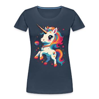 Funny Unicorns Great Fantasy Design - Women's Premium Organic T-Shirt - navy - Front - Mia (176cm)