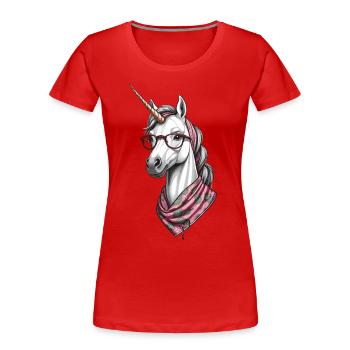 Licorne Maman Drôle Maman Fête des Mères Licornes - T-shirt bio Premium Femme - bleu marine - Devant - Mia (176cm)