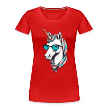 Licorne Maman Maman Drôle Maman Cadeau de Fête des Mères - T-shirt bio Premium Femme - bleu marine - Devant - Mia (176cm)