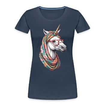 Einhorn Mama Lustige Einhörner Liebende Mutter - Frauen Premium Bio T-Shirt - Navy - Vorne - Mia (176cm)