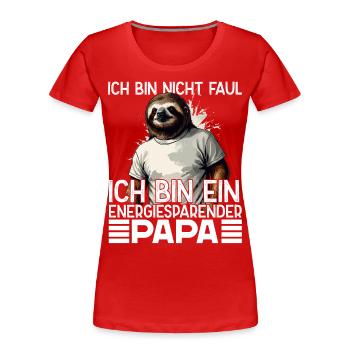 Funny Sloth Dad Humorous Saying - Women's Premium Organic T-Shirt - navy - Front - Mia (176cm)