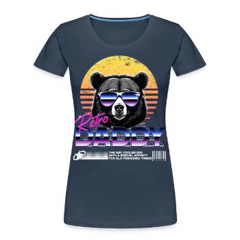 Retro Daddy Vintage Dad Perfect Father's Day Design - Women's Premium Organic T-Shirt - navy - Front - Mia (176cm)