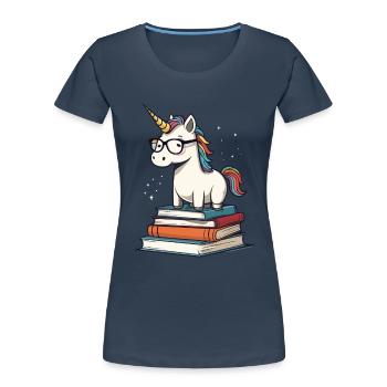 Unicorn Fantasy Stories Cute Unicorn - Women's Premium Organic T-Shirt - navy - Front - Mia (176cm)