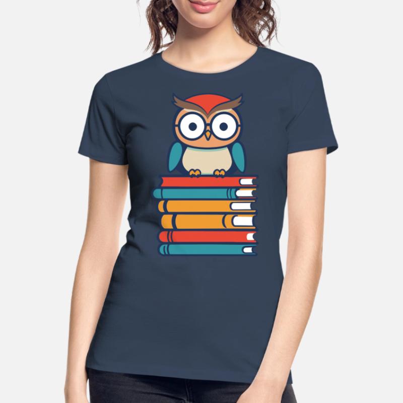 Bücher Eule Niedlicher Bücherwurm Leseratte Frauen Premium Bio T-Shirt