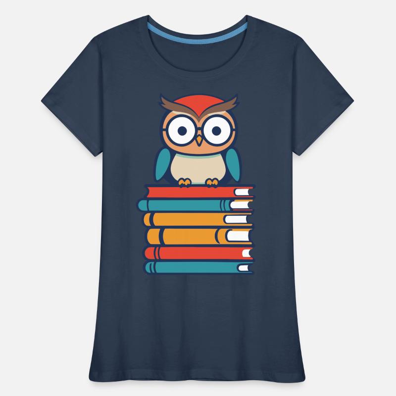 Bücher Eule Niedlicher Bücherwurm Leseratte Frauen Premium Bio T-Shirt