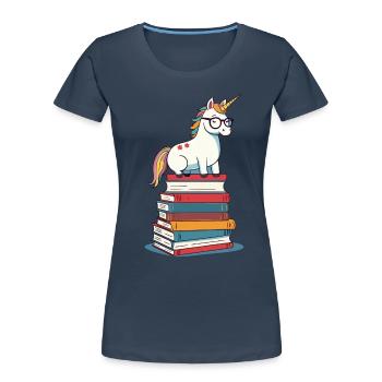 Unicorn Fantasy Stories Cute Unicorn - Women's Premium Organic T-Shirt - navy - Front - Mia (176cm)