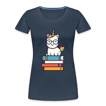 Unicorn Fantasy Stories Cute Unicorn - Women's Premium Organic T-Shirt - navy - Front - Mia (176cm)